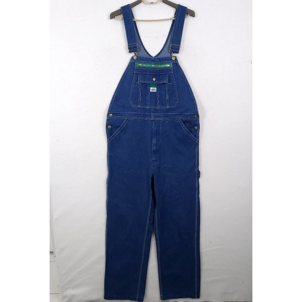 Liberty Overalls Mens 36x34 Blue Denim Bib Carpenter Workwear Dungarees